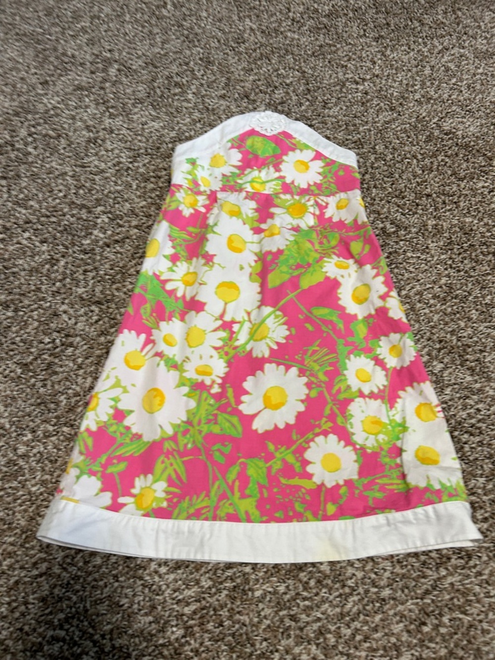 Lilly Pulitzer Vintage Girls Pink and Lime Floral Halter Sundress Girls Size 8 - Picture 3 of 11